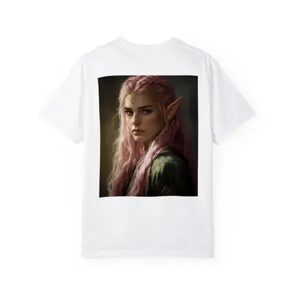 Pink Hair Elf Fantasy Portrait Digital Art
