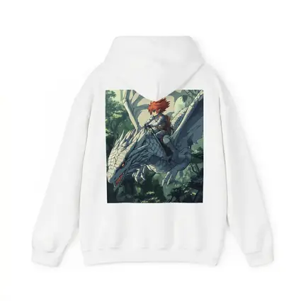 Anime Boy Riding White Dragon Forest
