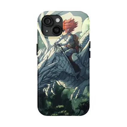 Anime Boy Riding White Dragon Forest