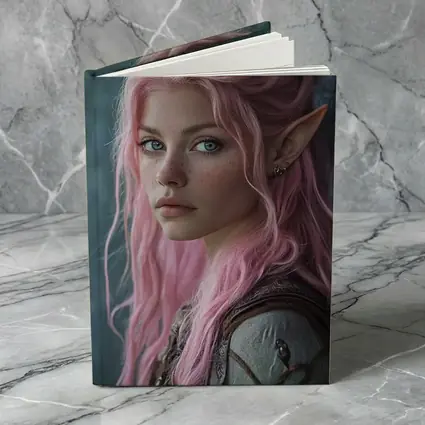 Pink Hair Elf Girl Fantasy Portrait Art