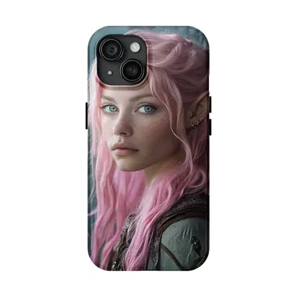 Pink Hair Elf Girl Fantasy Portrait Art