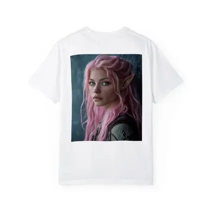 Pink Hair Elf Girl Fantasy Portrait Art