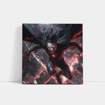 Dark Villain Red Lightning Cityscape Night Art