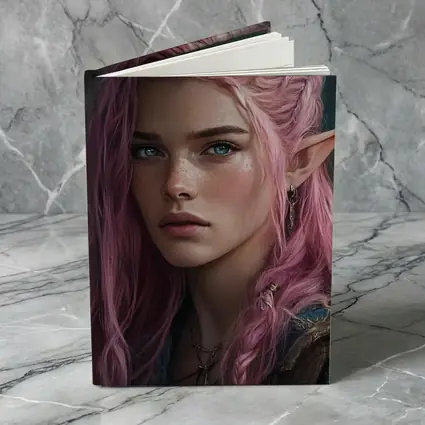 Pink Hair Elf Girl Fantasy Portrait Art