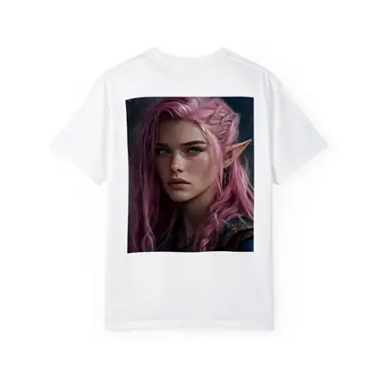 Pink Hair Elf Girl Fantasy Portrait Art
