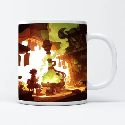 Anime Boy Alchemist Lab Fantasy Scene