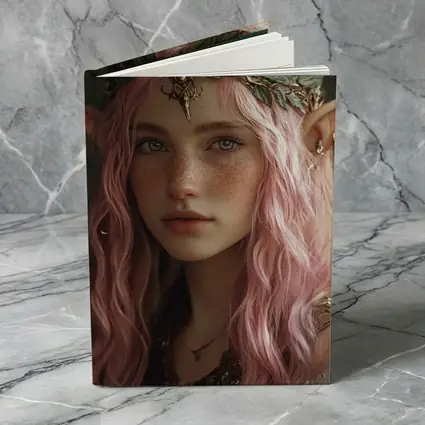 Pink Hair Elf Girl Fantasy Portrait Art
