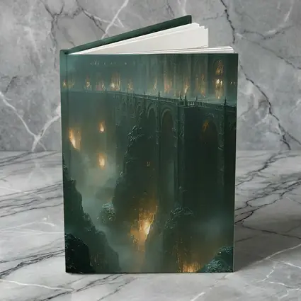 Dark Fantasy Bridge Over Misty Chasm