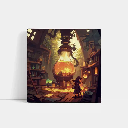 Witch Alchemist Lab Fantasy Cartoon Art