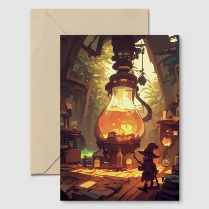 Witch Alchemist Lab Fantasy Cartoon Art