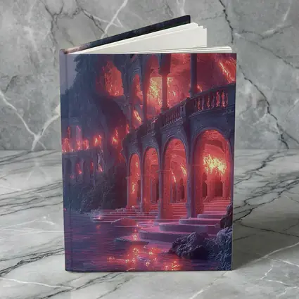 Fantasy Glowing Palace Carved Into Cliffside