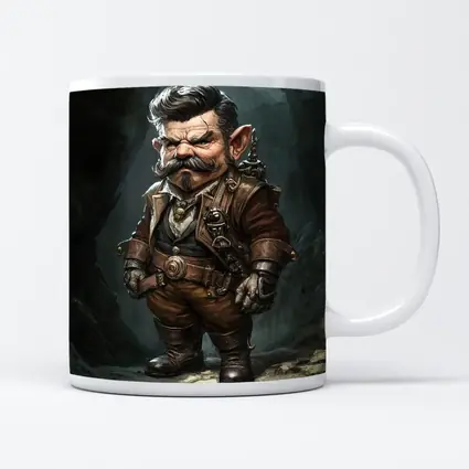 Grumpy Gnome Warrior Steampunk Cave Art