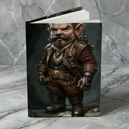 Grumpy Gnome Warrior Steampunk Cave Art