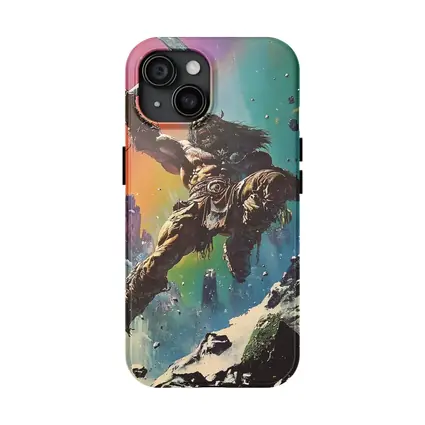 Barbarian Warrior Axe Colorful Fantasy Ruins
