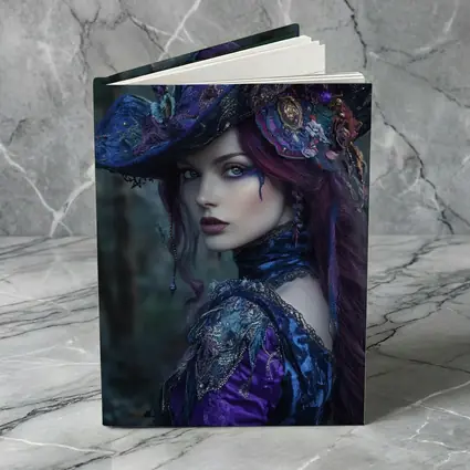 Dark Witch Woman Purple Forest Gothic Art