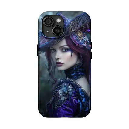 Dark Witch Woman Purple Forest Gothic Art