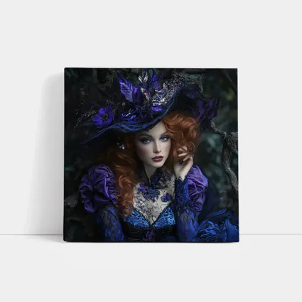 Red Hair Witch Dark Fantasy Forest Portrait