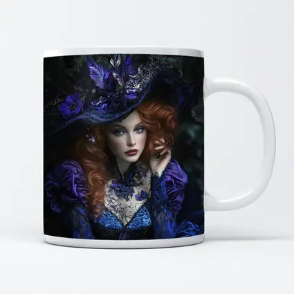 Red Hair Witch Dark Fantasy Forest Portrait
