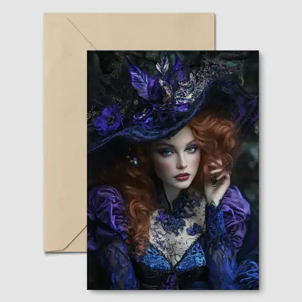 Red Hair Witch Dark Fantasy Forest Portrait