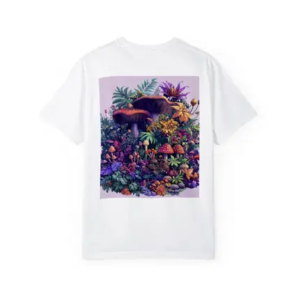 Colorful Mushrooms and Tropical Flowers Fantasy