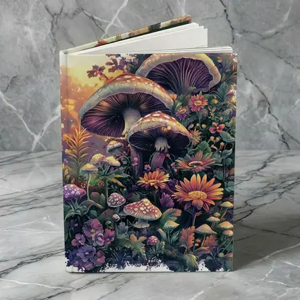 Mushrooms and Wildflowers Botanical Fantasy Art
