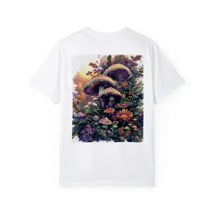 Mushrooms and Wildflowers Botanical Fantasy Art