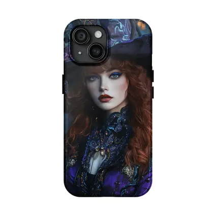 Red Hair Witch Purple Fantasy Dark Forest