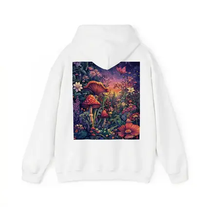 Psychedelic Mushroom Garden Fantasy Night Sky
