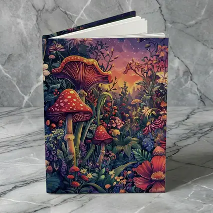 Psychedelic Mushroom Garden Fantasy Night Sky