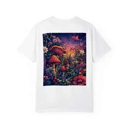 Psychedelic Mushroom Garden Fantasy Night Sky