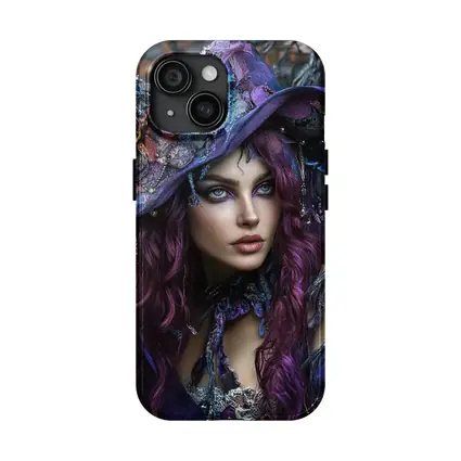 Purple Witch Woman With Cats Dark Fantasy