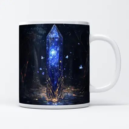 Glowing Crystal Obelisk Dark Fantasy Forest