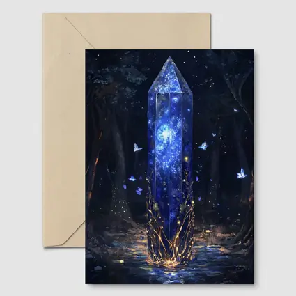 Glowing Crystal Obelisk Dark Fantasy Forest