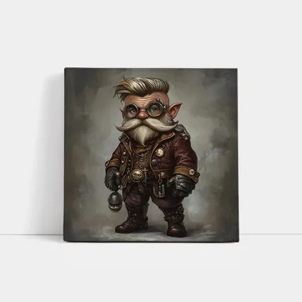 Steampunk Gnome Character Fantasy Art Brown