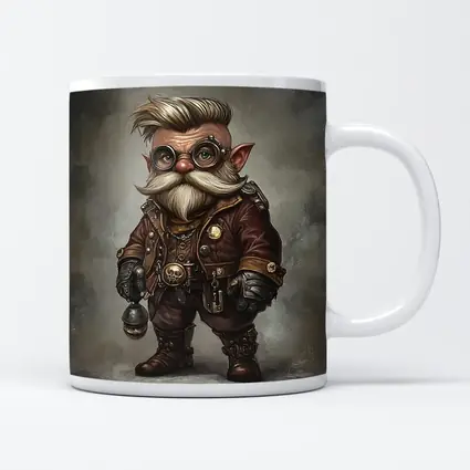 Steampunk Gnome Character Fantasy Art Brown