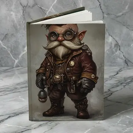 Steampunk Gnome Character Fantasy Art Brown