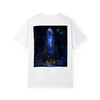 Glowing Blue Crystal Tower Dark Fantasy Forest