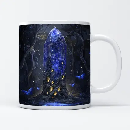 Glowing Crystal Tower Dark Fantasy Forest