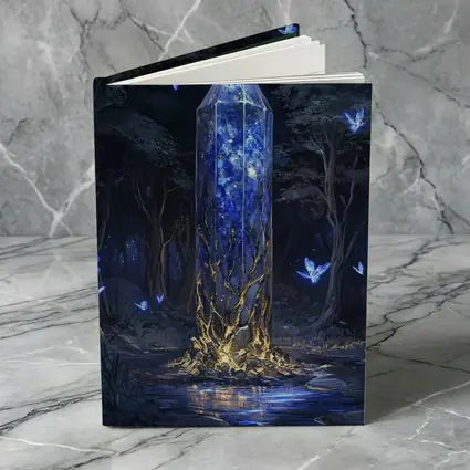 Glowing Crystal Tower Enchanted Dark Forest