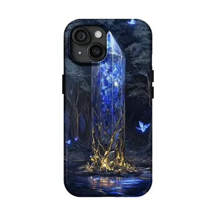 Glowing Crystal Tower Enchanted Dark Forest