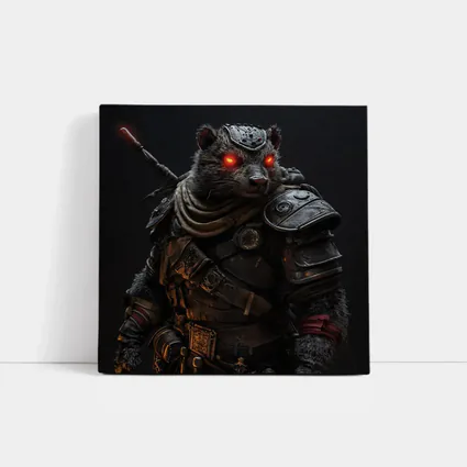 Raccoon Warrior Dark Fantasy Armor Portrait