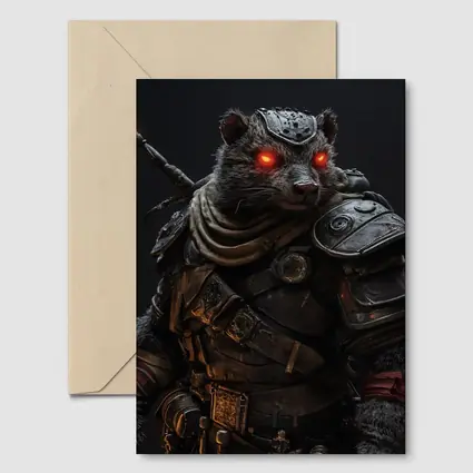 Raccoon Warrior Dark Fantasy Armor Portrait