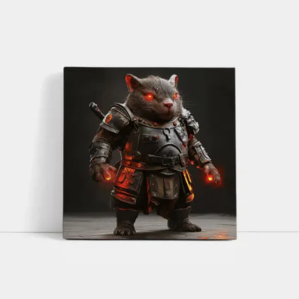 Armored Wombat Warrior Glowing Red Eyes