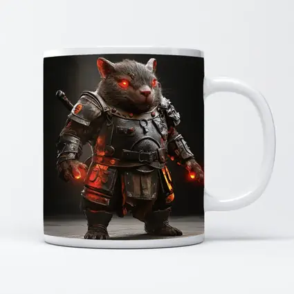 Armored Wombat Warrior Glowing Red Eyes