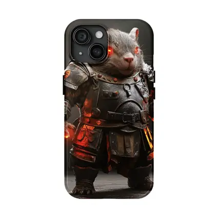 Armored Wombat Warrior Glowing Red Eyes