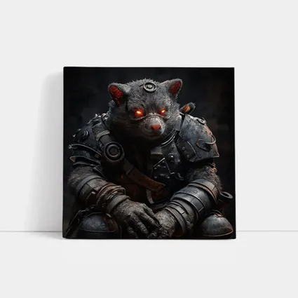 Armored Wombat Warrior Dark Fantasy Art