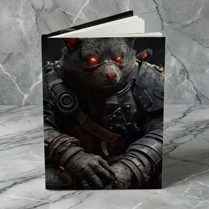 Armored Wombat Warrior Dark Fantasy Art