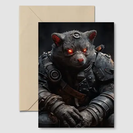 Armored Wombat Warrior Dark Fantasy Art