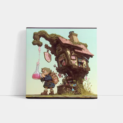 Fantasy Alchemist Boy Potion Shop Tree House