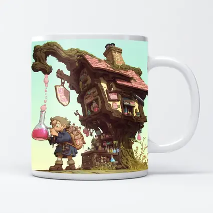 Fantasy Alchemist Boy Potion Shop Tree House